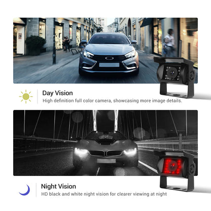 Kit Cámara de Marcha Atrás Inalámbrica 1080P con Monitor IPS HD de 7” – Sistema de Aparcamiento Nocturno para Camper, RV y Camión