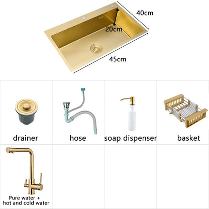 Gold Kitchen Sink, various models and sizes 