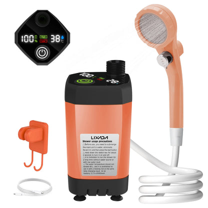 Douche électrique 6000mAh - Écran numérique + Charge rapide + Mode Eco (Camping/VR)
