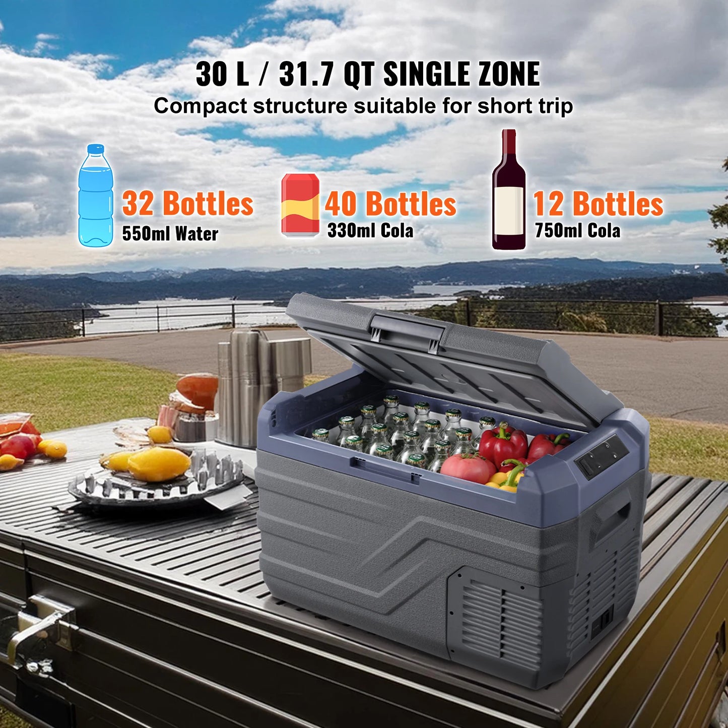 Nevera Portátil Compresor 30/37/45L – Frigorífico 12V/24V y 220V