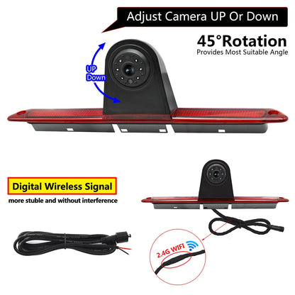 Kit Cámara de Marcha Atrás Inalámbrica 1080P con Monitor 5” – Luz de Freno para Mercedes Sprinter y VW Crafter
