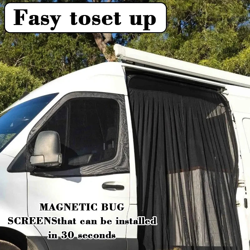 Moustiquaire Universelle - Mercedes Sprinter / Ford Transit / RAM ProMaster Toit Surélevé · Ventilation · Anti-Insectes · Magnétique