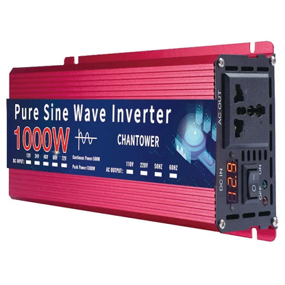 Inversor de Corriente Onda Pura 12V / 24V a 220V | 500W–2000W Continuos | Pantalla Inteligente para RV y Camper