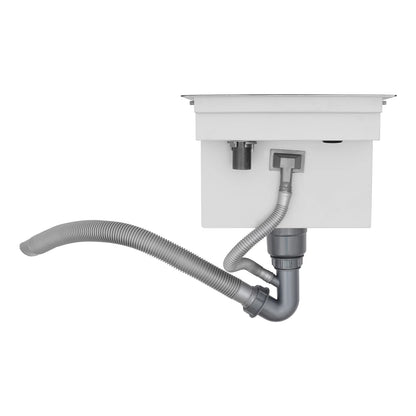 Concealed Dark Grey Stainless Steel Sink with Tap – Single Bowl with Soft-Close Lid (450×350×210 mm)