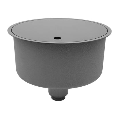 Évier rond en acier inoxydable noir – Bac simple 40×20 cm pour cuisine