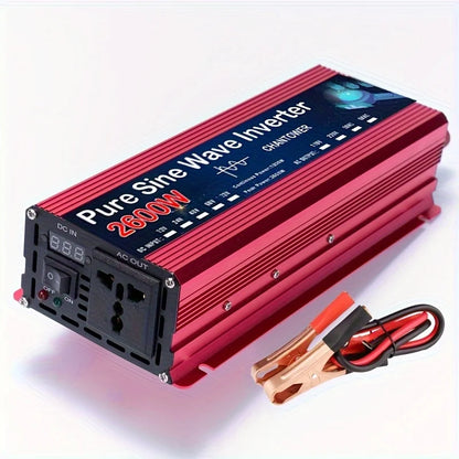 Inversor de Corriente Onda Pura 12V/24V a 110V–220V | 800W–1500W Continuos con Pantalla LCD para RV y Camper