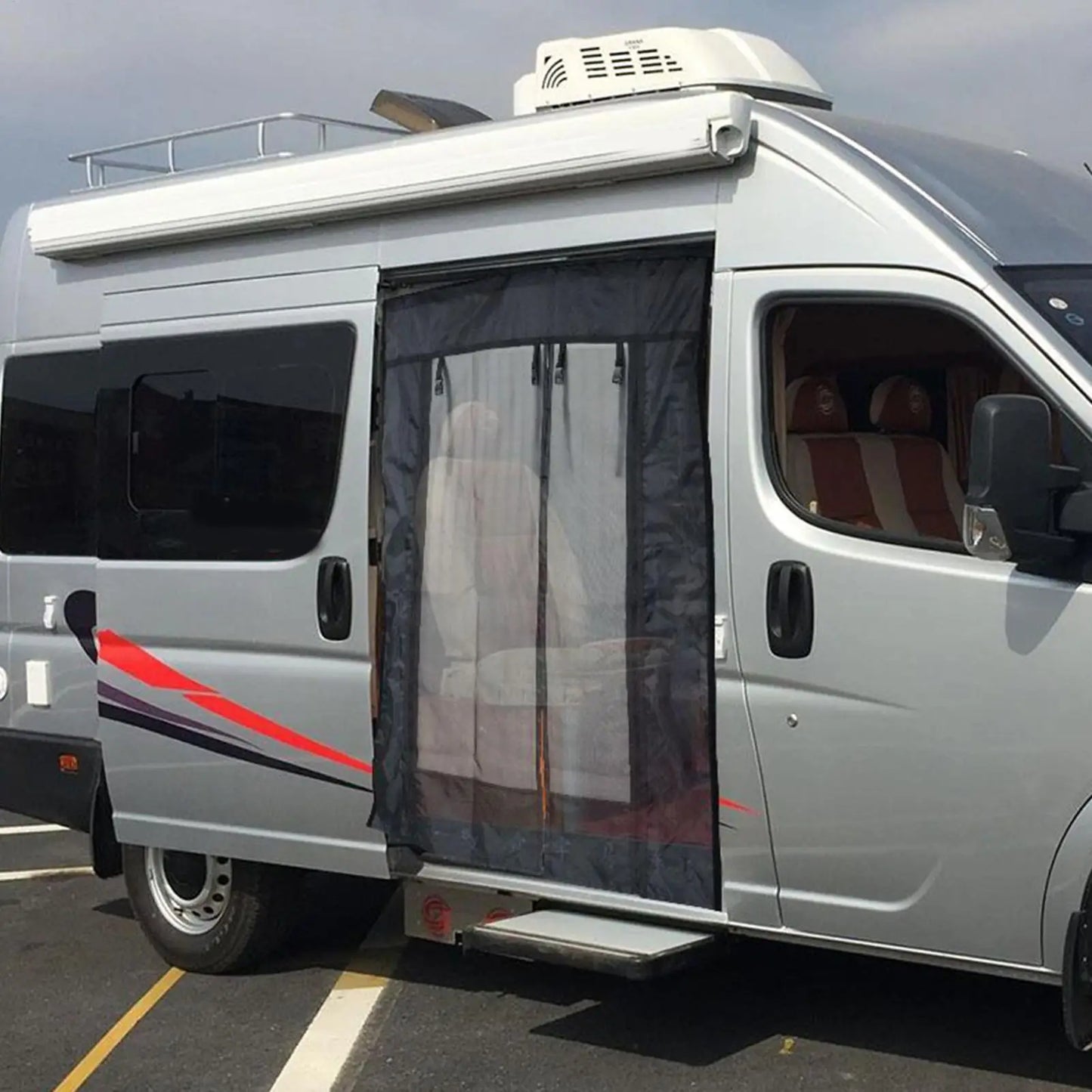 Cortina Mosquitera para Puerta de Autocaravana trasera o de lado