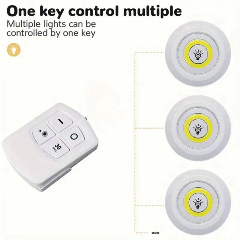 Lumière LED COB sans fil avec télécommande - Intensité variable · Minuteur · Sans câble