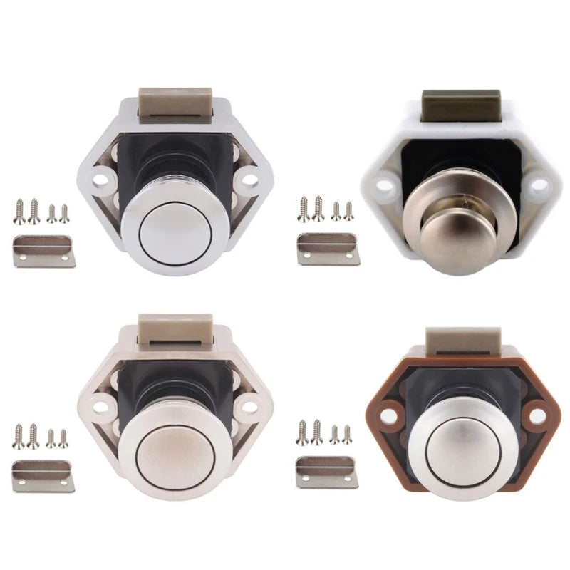 Push Lock Ø20 mm for Camper and Motorhome Furniture – Button for Drawers and Doors 