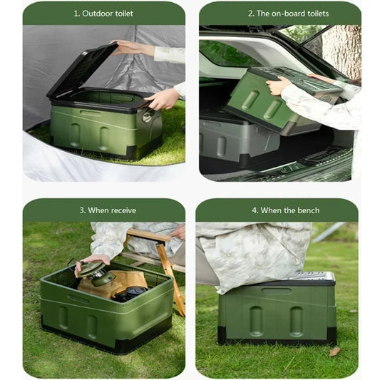 WC Portátil Plegable Multifunción | Baño de Camping Compacto y Resistente | Hasta 300 kg