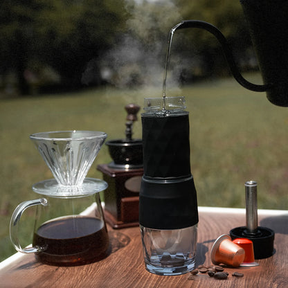 Cafetera Espresso Manual  - Sin Electricidad + 3-en-1 (Cápsulas/Molido)