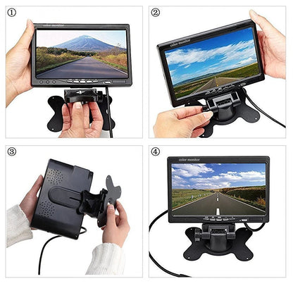 Kit Cámara de Marcha Atrás con Monitor LCD de 7” y Visión Nocturna IR para Camper, RV, Camión y Autobús