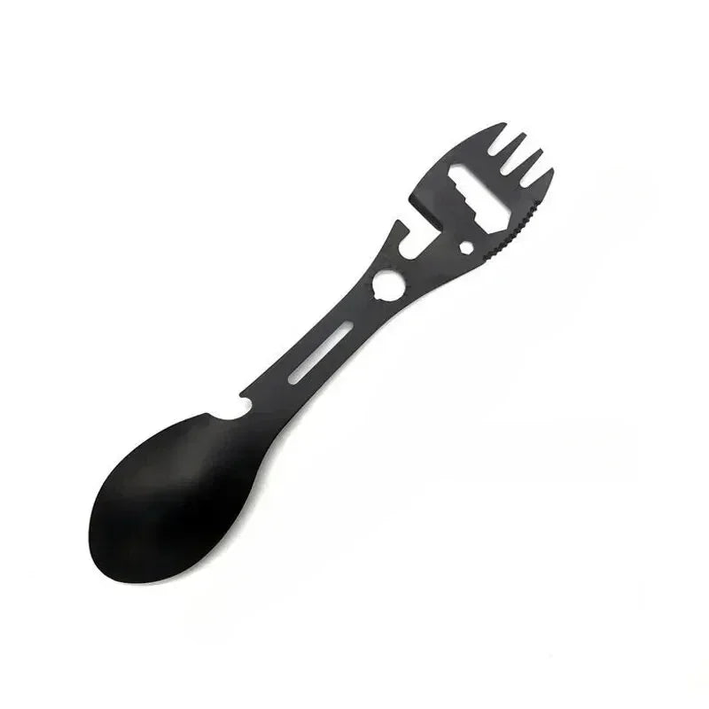 5-in-1 Camping Cutlery Set - Stainless Steel