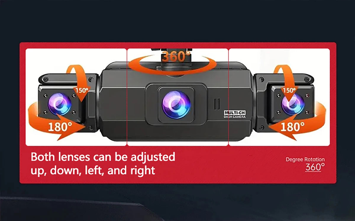 Dashcam 4 Cámaras Full HD 1080P - Grabación 360° para Camper