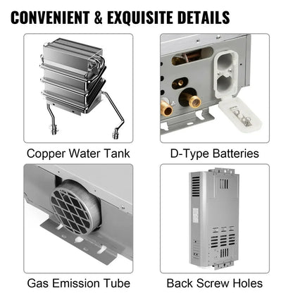 10L Gas Water Heater for Camper and Camping – Instant LPG 20 kW with Shower
