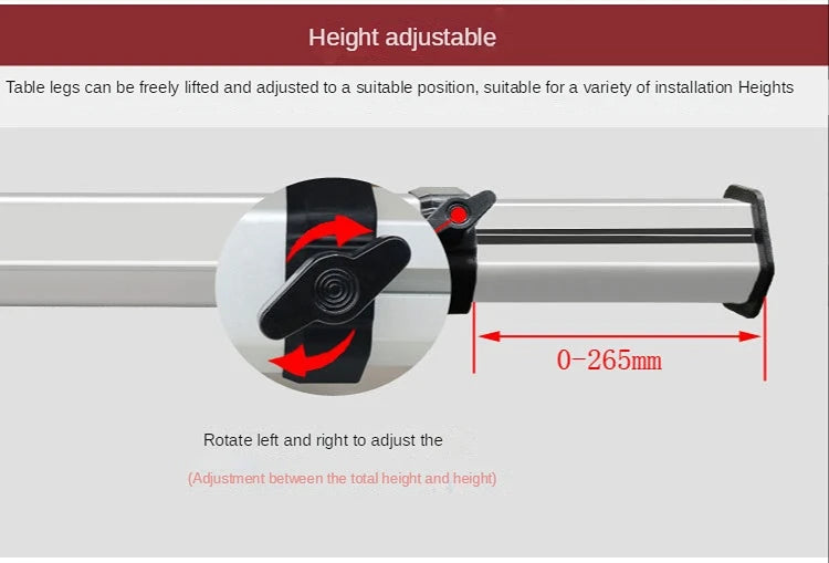 Mesa Plegable para RV con Pata Ajustable | Mesa Exterior y Interior de Aluminio Reforzado, Desmontable y Regulable