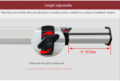 Mesa Plegable para RV con Pata Ajustable | Mesa Exterior y Interior de Aluminio Reforzado, Desmontable y Regulable