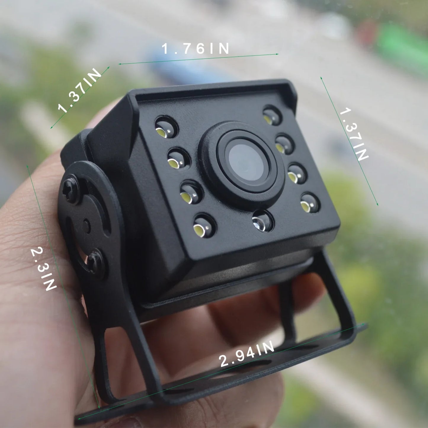 Cámara de Marcha Atrás QXNY con Cable 140° y Guías de Aparcamiento + Monitor 5” – Sistema de Visión Trasera para Coche, Furgoneta y RV (12V–24V)