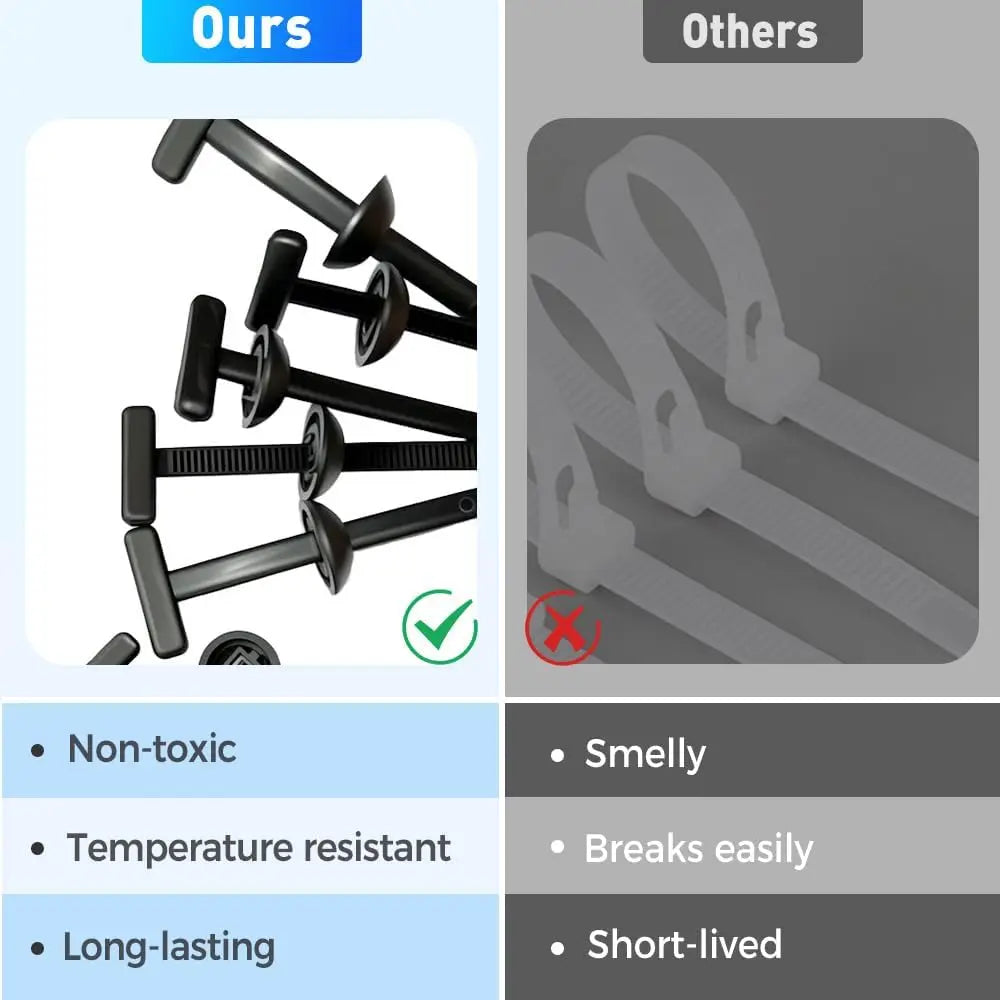 Hebillas de Sujeción para Bridas de Nylon (300 uds) – Autocierre Reforzado Multiuso