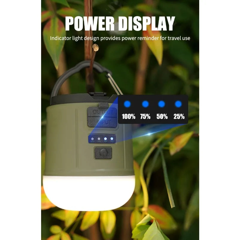 Lampe de camping dynamo - LED rechargeable + manivelle de secours (8h de lumière)