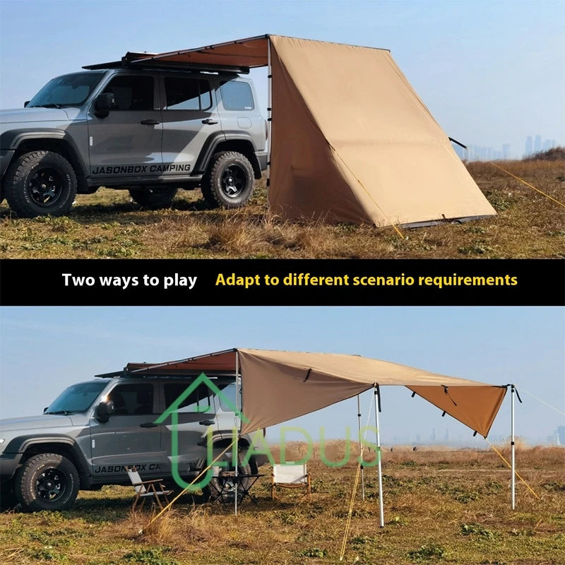 Triangular Side Car and Camper Awning - Waterproof 3000mm+ · Insect Net · UV50+ · Aluminum · 200x300cm