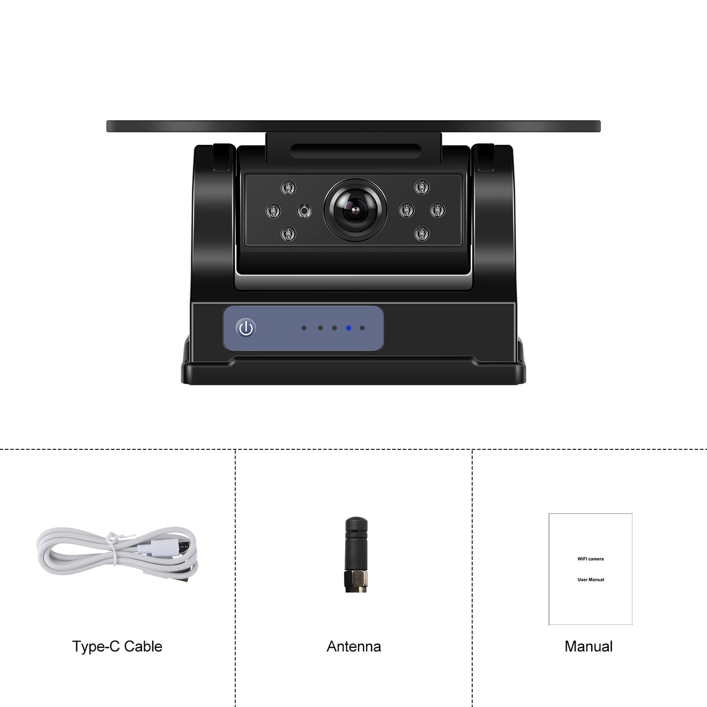 Universal - Cámara WiFi Solar 720P - Visión Nocturna + Magnética Impermeable para RV
