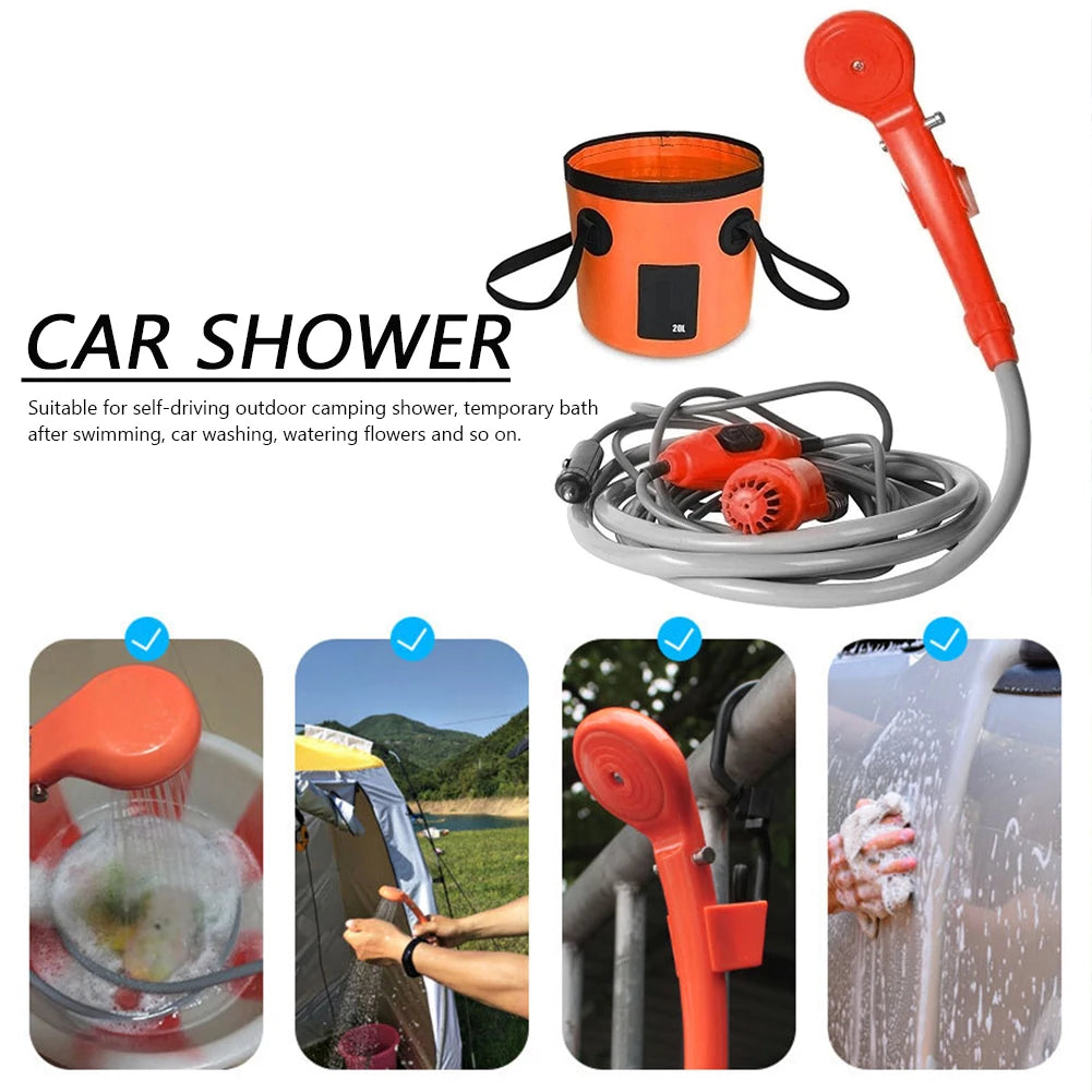 Camping Shower with 20L Tank and 12V Pump