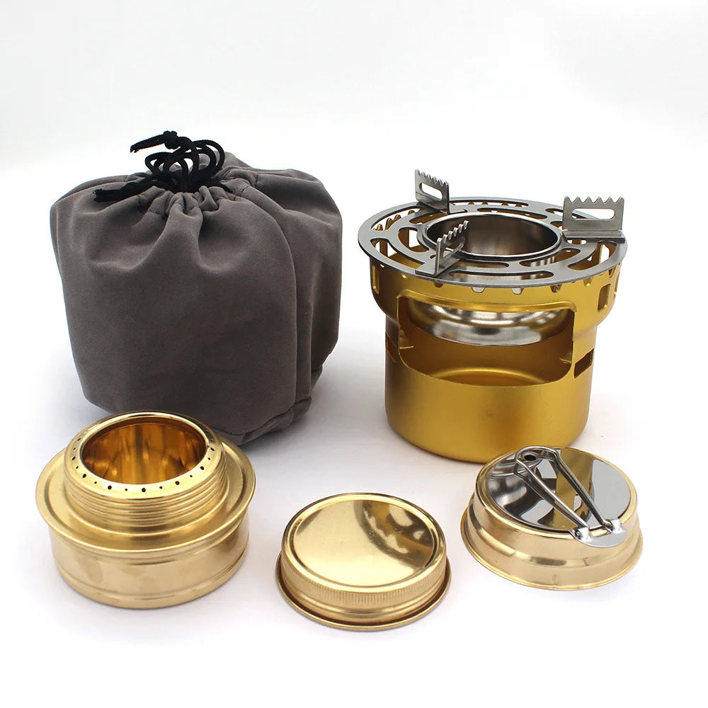 Mini Folding Alcohol Stove - Lightweight + Gas-Free for Camping
