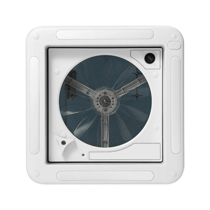 Claraboja con Ventilador 12V para RV y Camper | Extractor de Techo 28×28 cm con Luz LED y 6 Velocidades