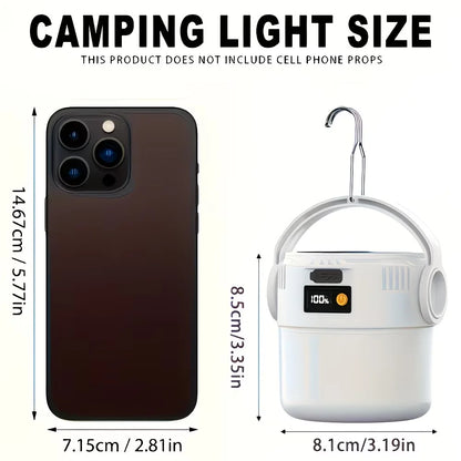 Lampe Solaire Camping - LED Rechargeable + Crochet + 3 Modes (Portable)