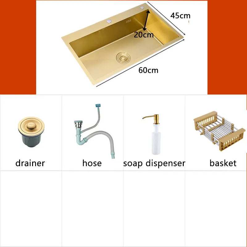 Gold Kitchen Sink, various models and sizes 