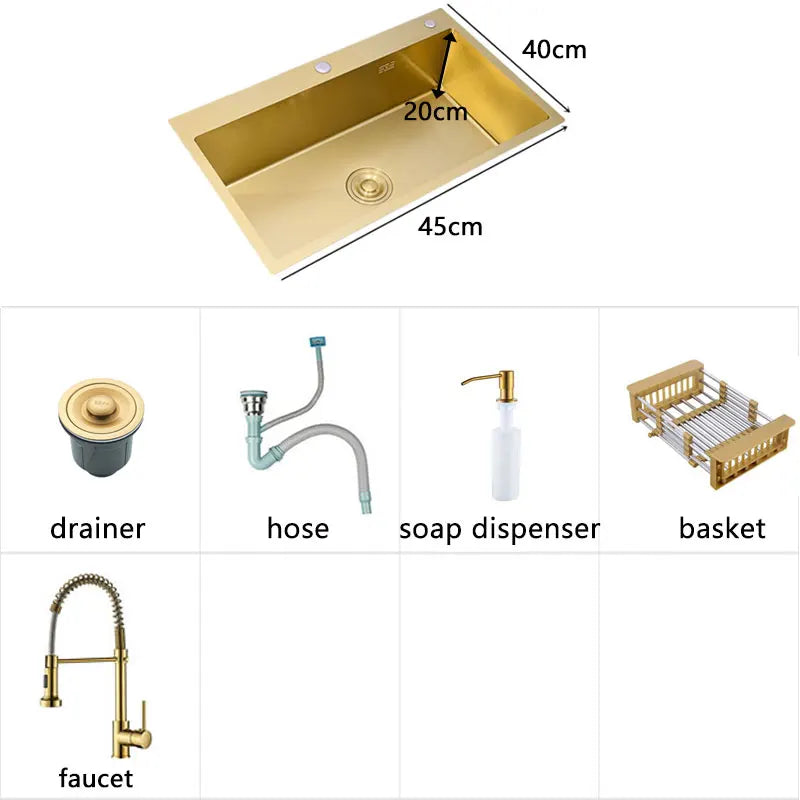 Gold Kitchen Sink, various models and sizes 