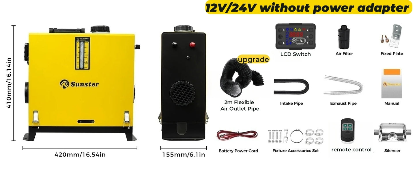 Calefactor Diesel Portátil 8kW Sunster – Rápido, Silencioso y Eficiente