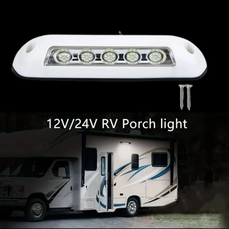 Luz LED para Toldos de Camper, Caravana y Motorhome – 12V, 5 LEDs, Blanco 6000K, IP67