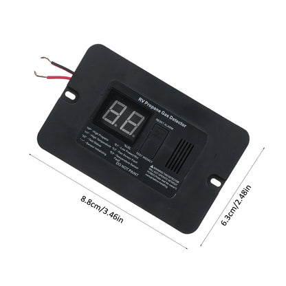 Detector Digital de Gas Propano 12V para RV y Cocina | Alarma de Fugas con Pantalla y Botón Test/Reset