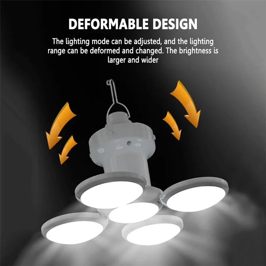 Foldable Solar Bulb - Rechargeable LED + 5 Modes + Remote Control (IP65)