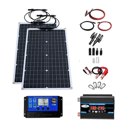 Kit Panneau Solaire 1000W - Monocristallin + Onduleur 4000W + Contrôleur LED