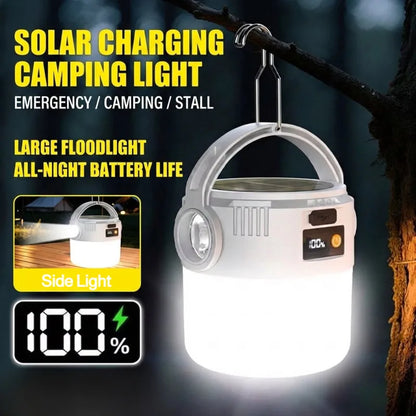 Lampe Solaire Camping - LED Rechargeable + Crochet + 3 Modes (Portable)