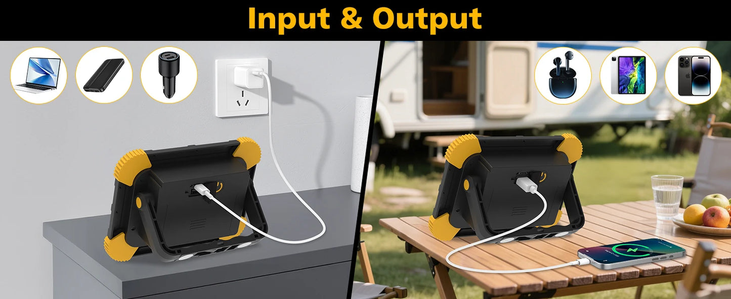 Portable LED Emergency Spotlight 1220LM with White and Red Light