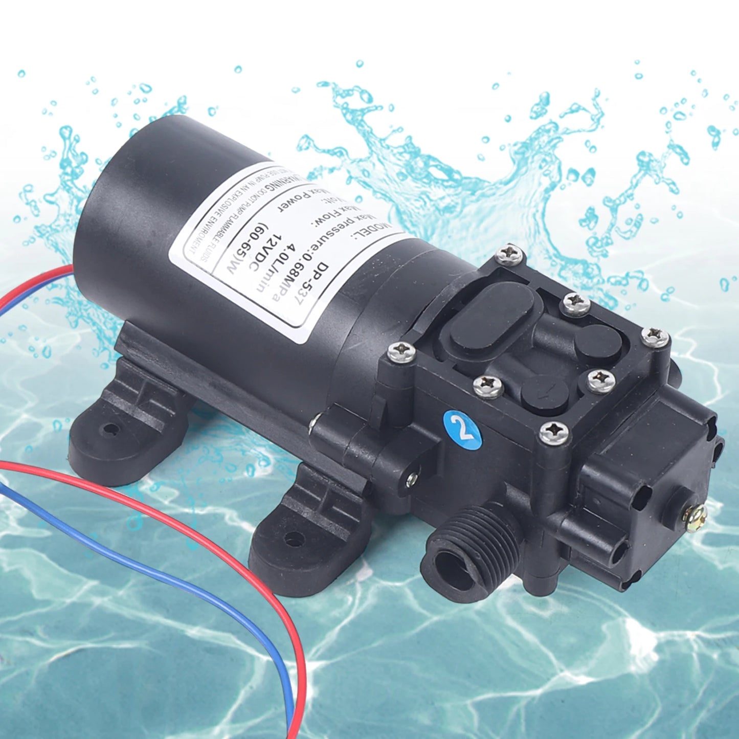 12V Diaphragm Water Pump with Pressure Switch – 5 L/min for Camper and Motorhome
