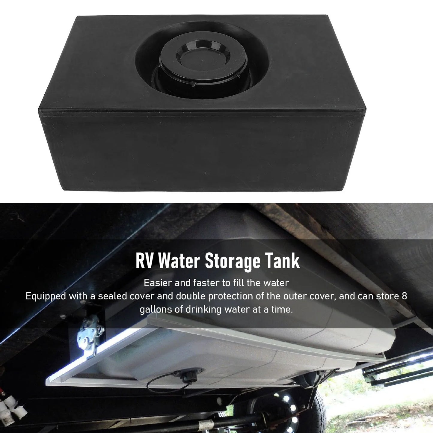 Réservoir d'Eau Potable pour Camping-car et Caravane – 30 L (8 Gallons)