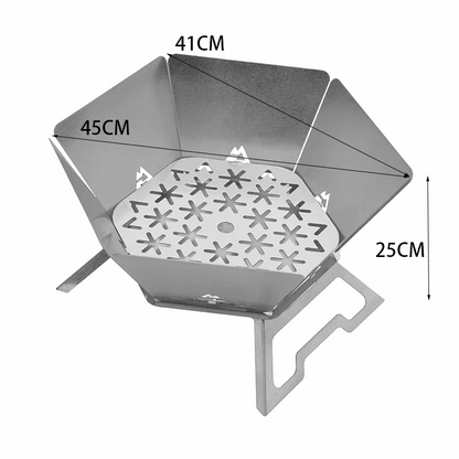 estufa de hoguera plegable para acampar