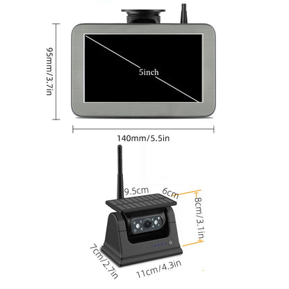 Cámara de Marcha Atrás Solar Inalámbrica con Monitor 5”