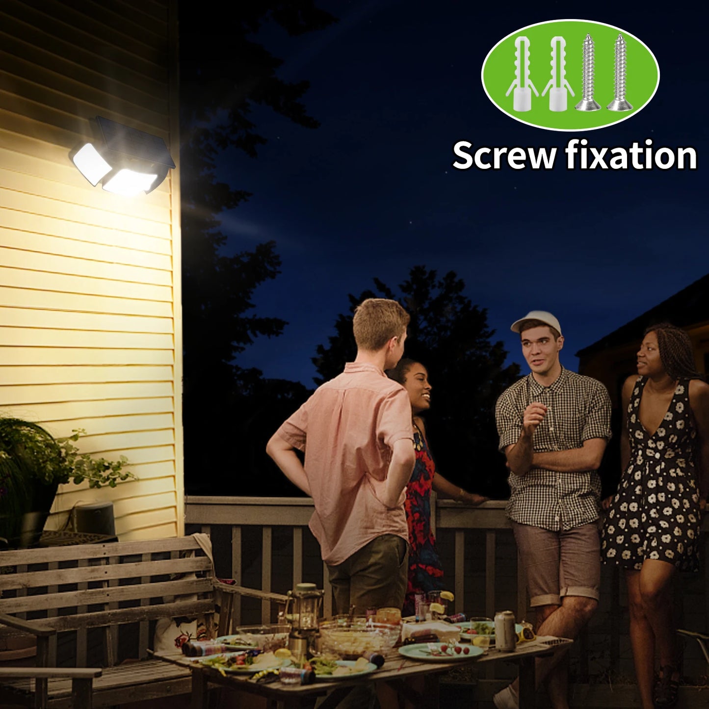 Solar LED Motion Sensor Light | 3 Adjustable Heads, 1200 Lumens, IP65