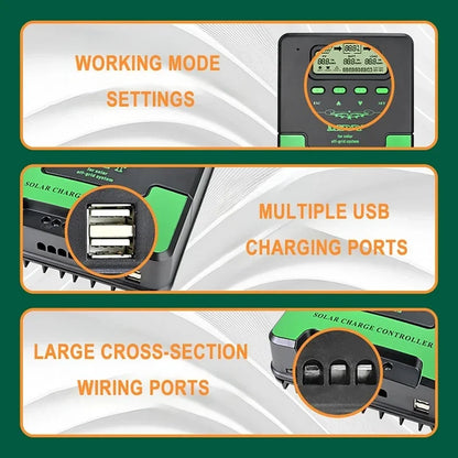 Régulateur solaire MPPT avec WiFi - Charge intelligente 12V/24V (30A-60A) + Double USB pour camping-car
