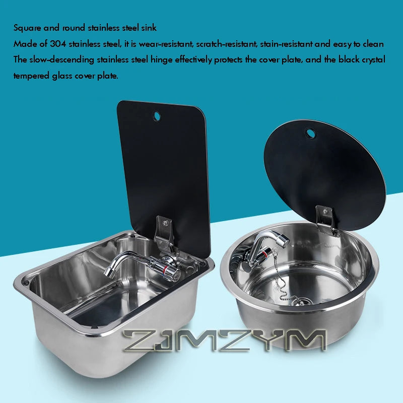RV Premium Round/Square Sink with Faucet Included 