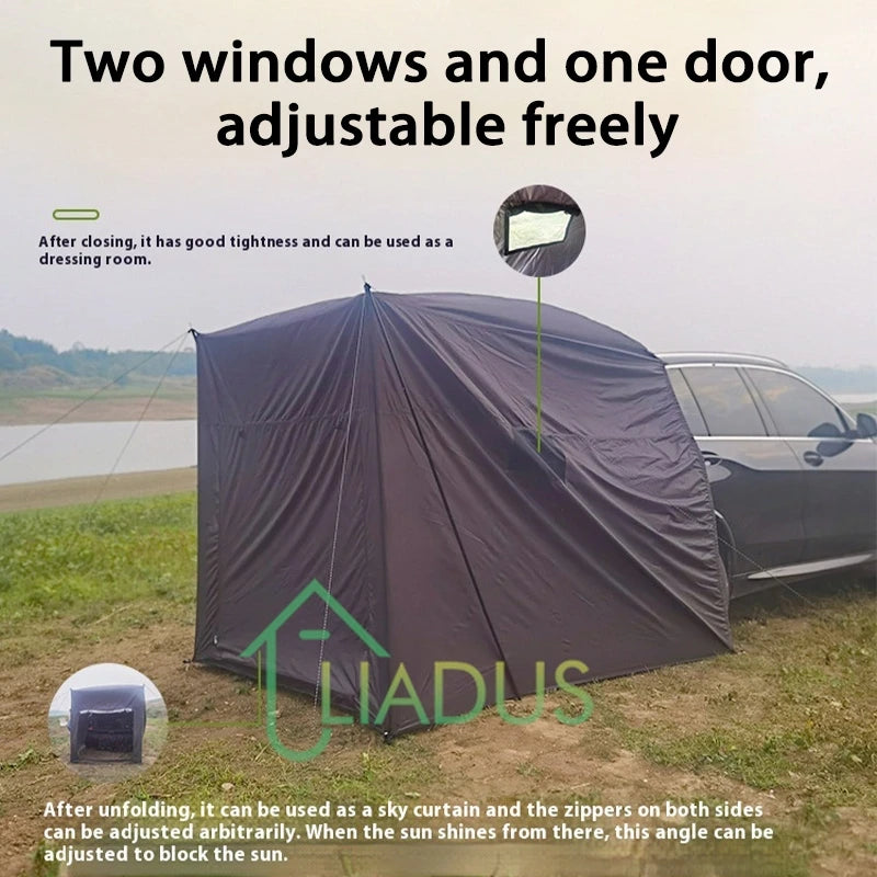 XXL Car and Camper Roof Tent 5.9x4.5m - Waterproof 2000mm · Anti-UV · Reinforced Structure · Express Setup · 8+ People