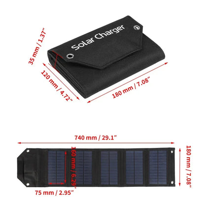 Chargeur solaire USB portable pour le camping et les situations d'urgence