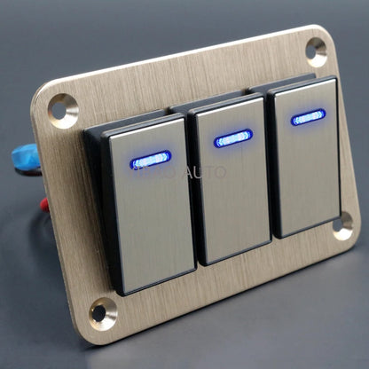 Panel de Interruptores de Aluminio 12V / 24V para Camper, RV y 4x4