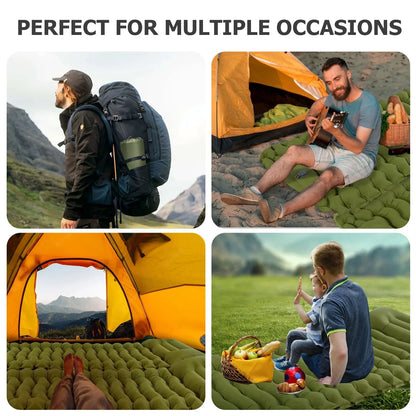 Colchón Inflable WEST TUNE con Bomba Integrada | Colchoneta de Camping Gruesa y Compacta